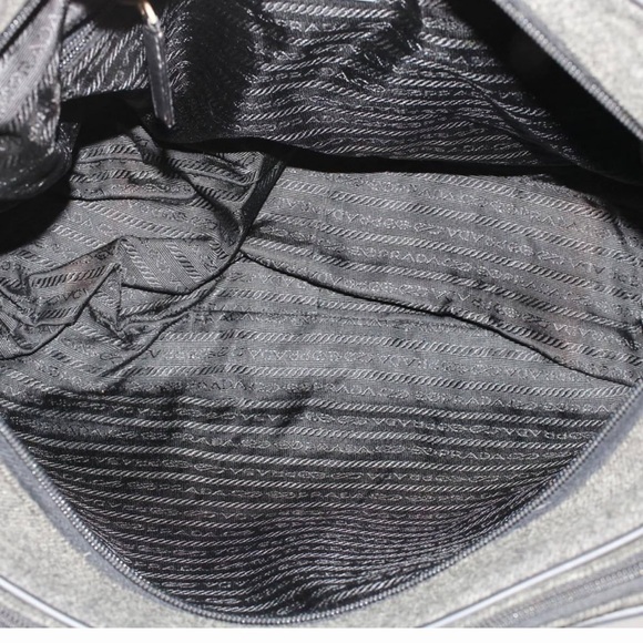 Pre-loved Prada Black and Gray Wool Messenger/ Shoulder Bag Fall/WinterVibes - Picture 10 of 16